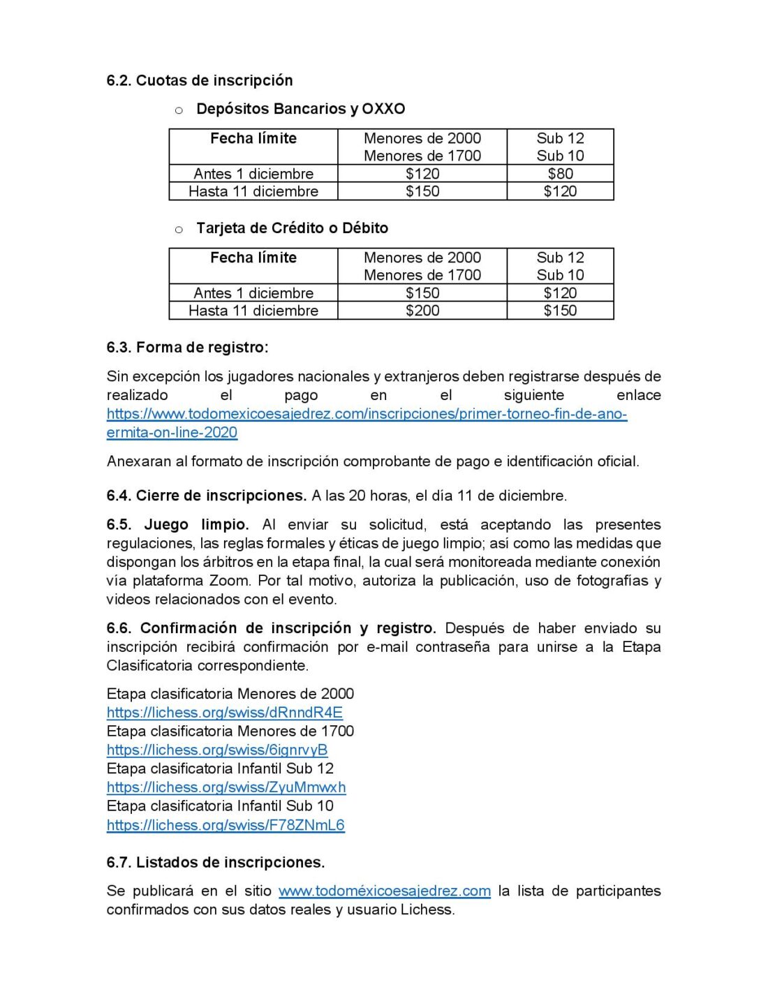 Convocatorio de  Primer Torneo De Ajedrez Amateur E Infantil “fin De Año” Ermita On Line 2020