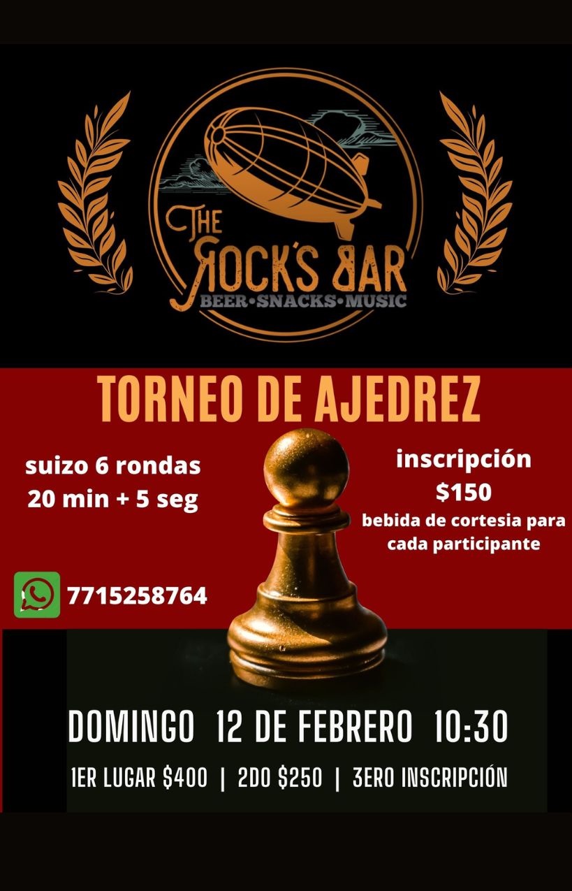 Convocatorio de  The Rock’s Bar Torneo de Ajedrez