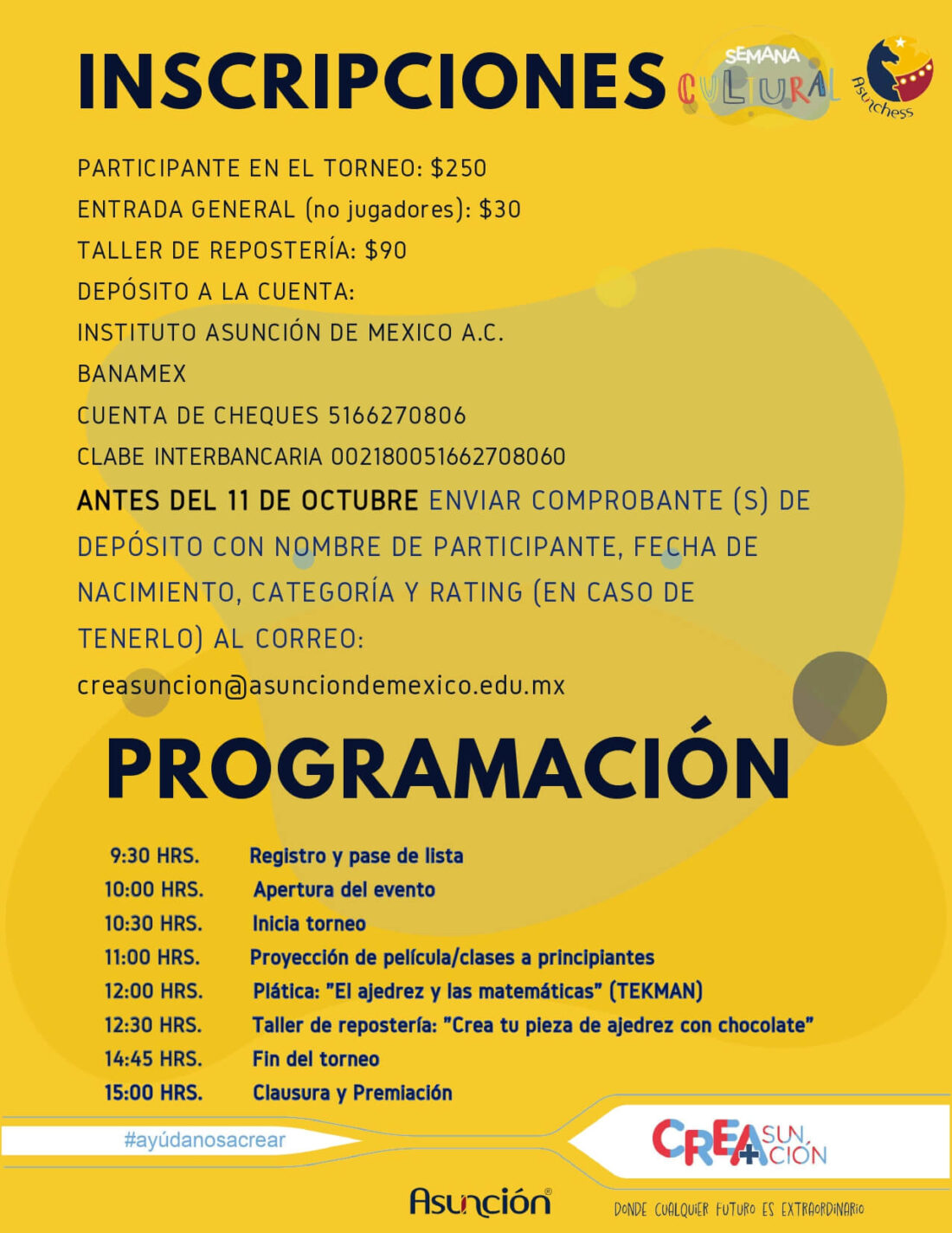Convocatorio de  II Encuentro de Ajedrez en Instituto Asunción de México