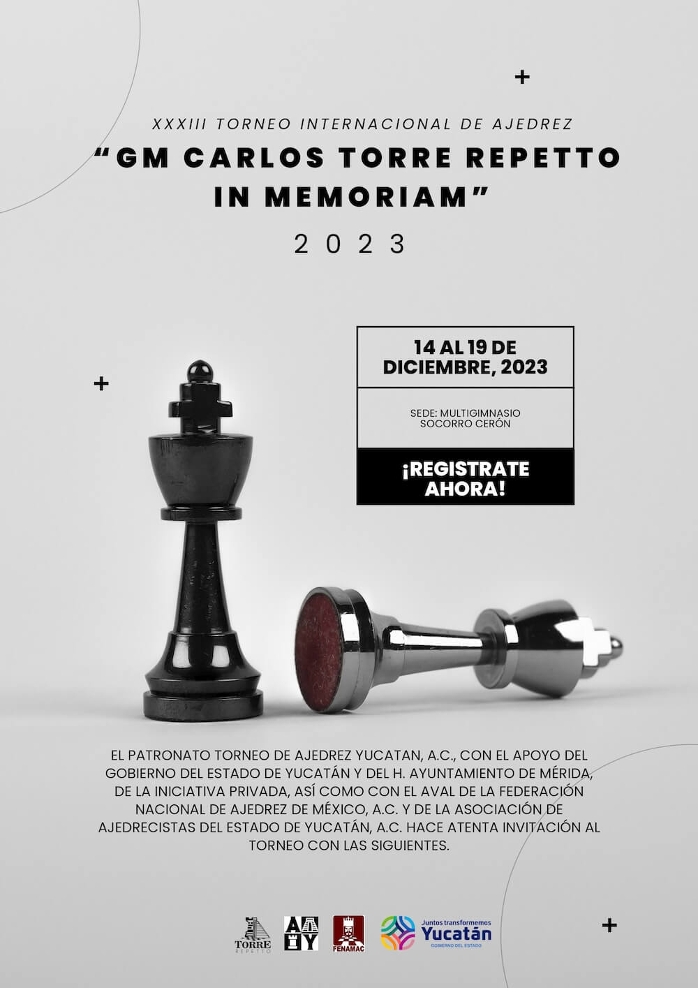 Convocatorio de  XXXIII Torneo Internacional de Ajedrez “GM Carlos Torre Repetto In Memoriam” 2023