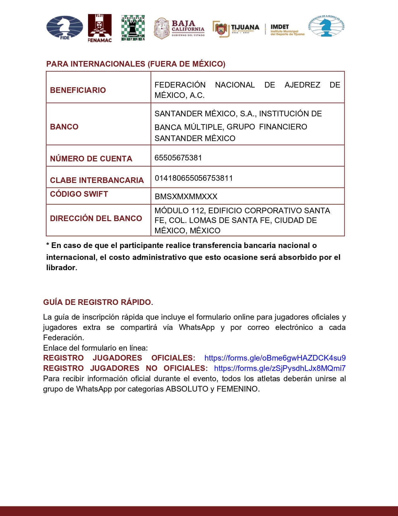Convocatorio de Campeonato Norteamericano de Ajedrez Escolar “Tijuana-México 2025”