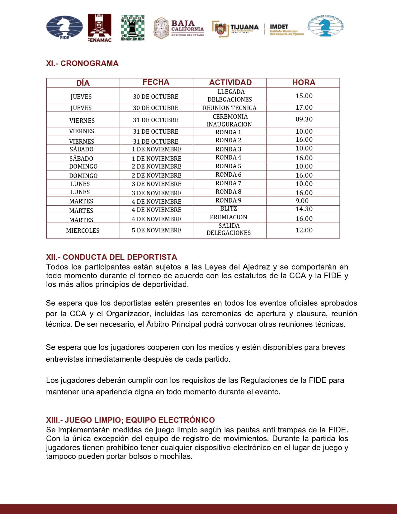 Convocatorio de Campeonato Norteamericano de Ajedrez Escolar “Tijuana-México 2025”