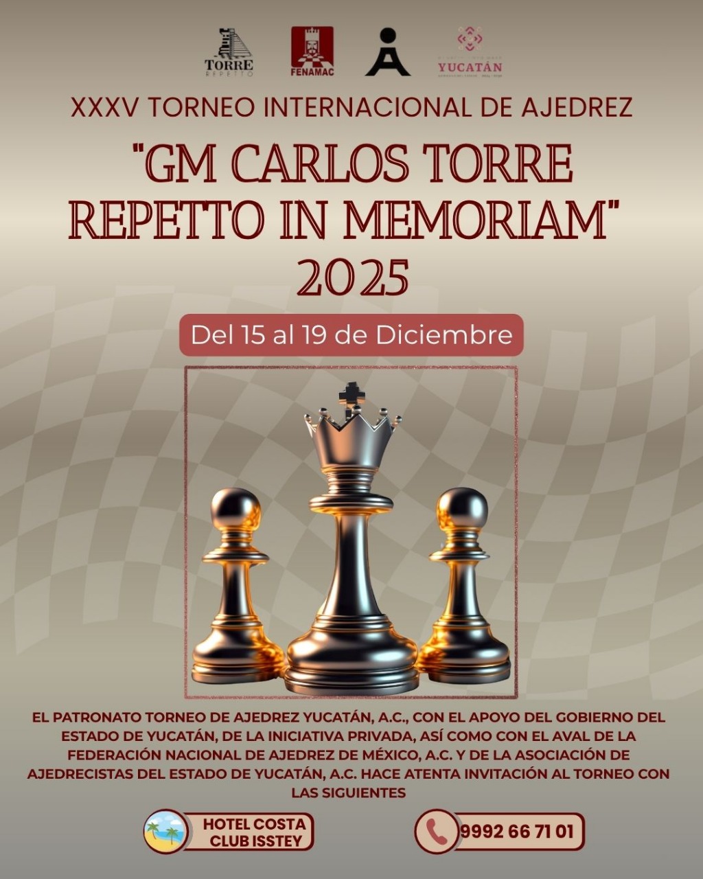 Convocatorio de GM Carlos Torre Repetto In Memoriam 2025