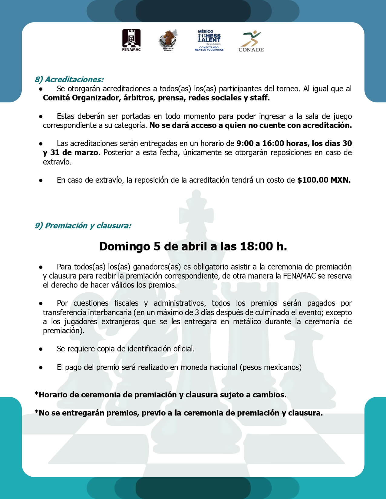 Convocatorio de LXXI Campeonato Nacional e Internacional Abierto Mexicano de Ajedrez “Querétaro 2026”