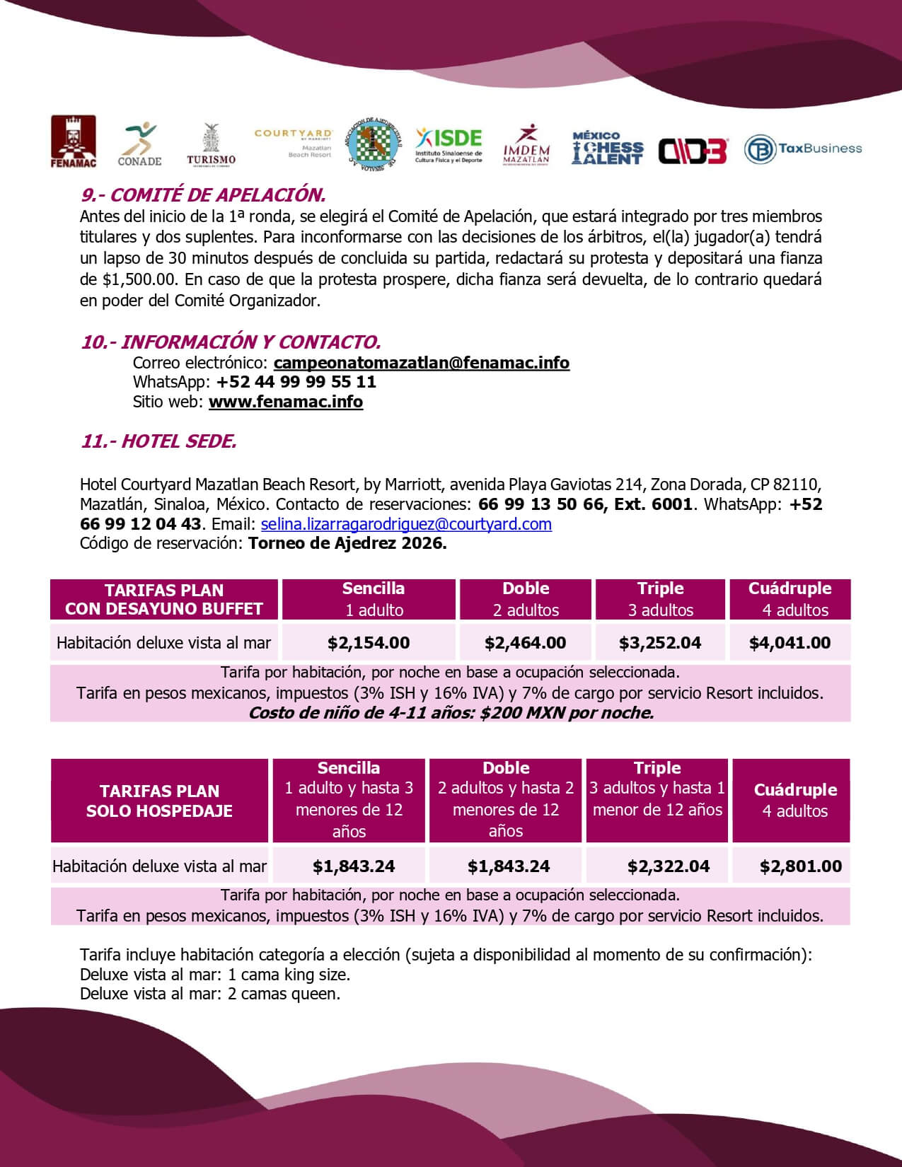 Convocatorio de  II Campeonato Nacional de Ajedrez Mazatlán 2026