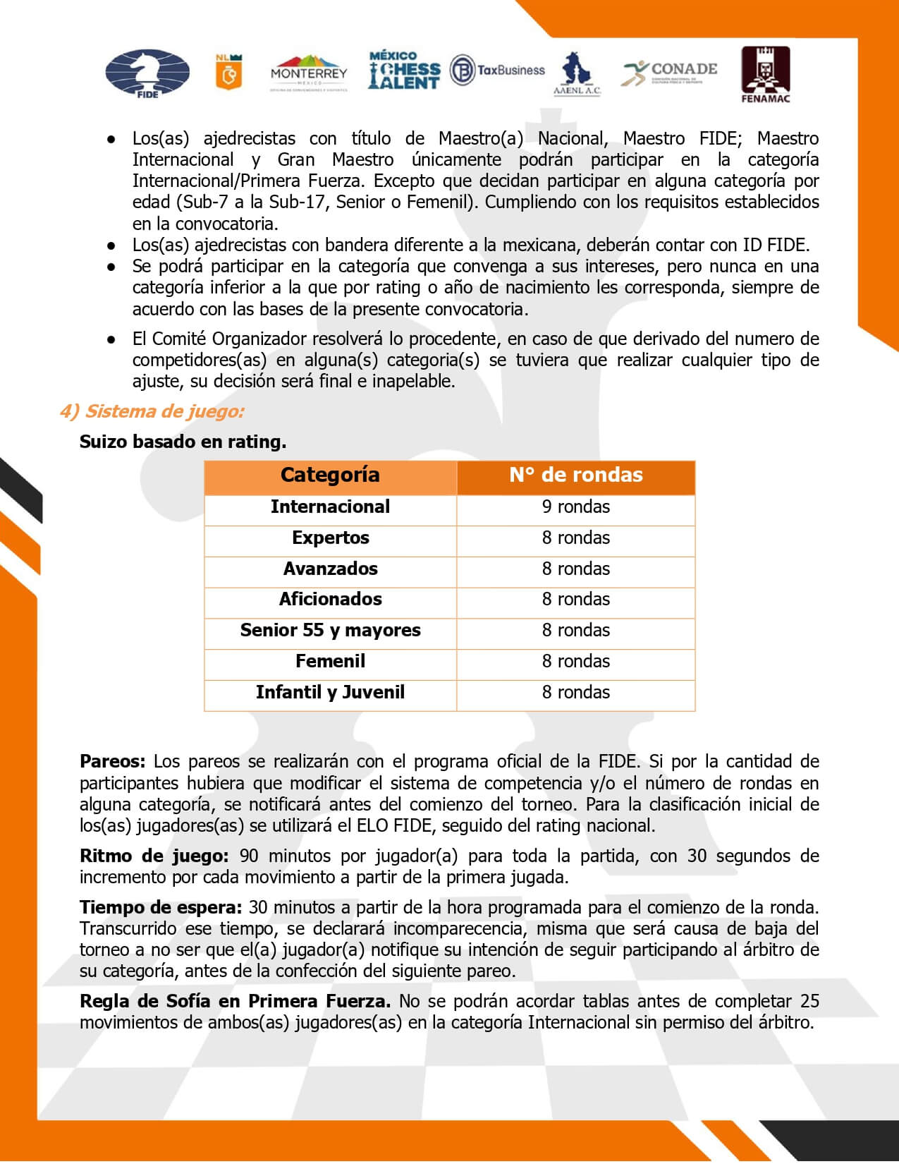 Convocatorio de II Campeonato Nacional e Internacional de Ajedrez Monterrey 2026