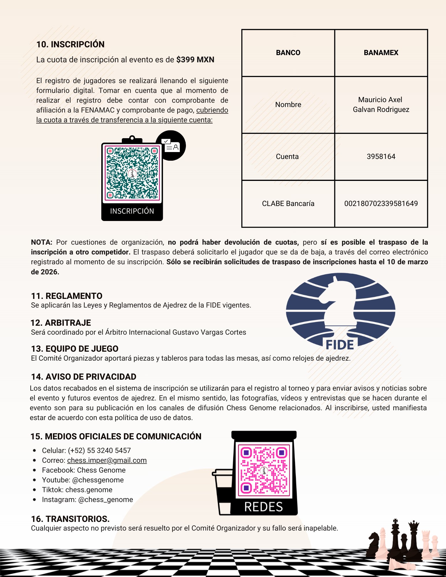 Convocatorio de  Torneo Chess Genome