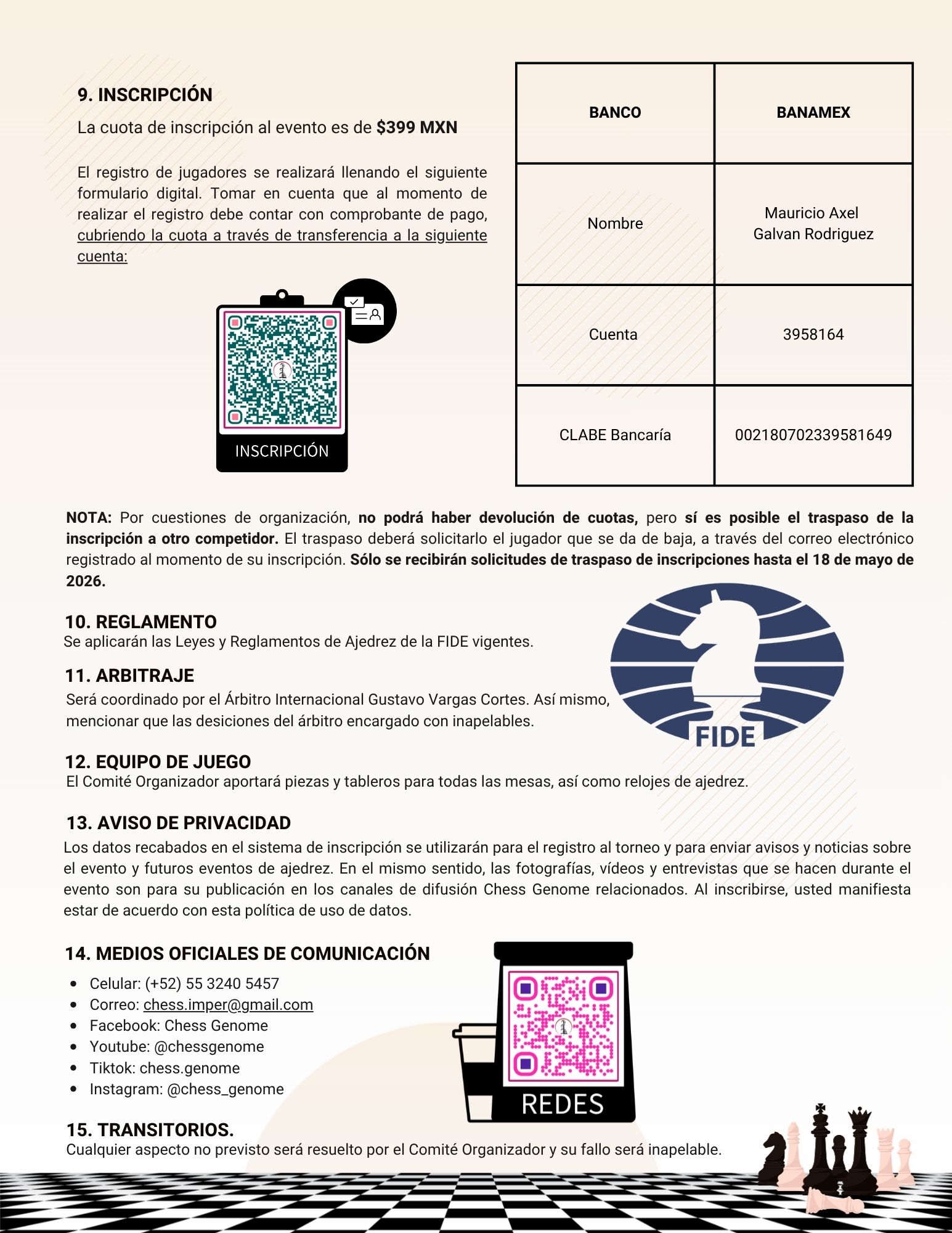 Convocatorio de  1° Torneo Chess Genome
