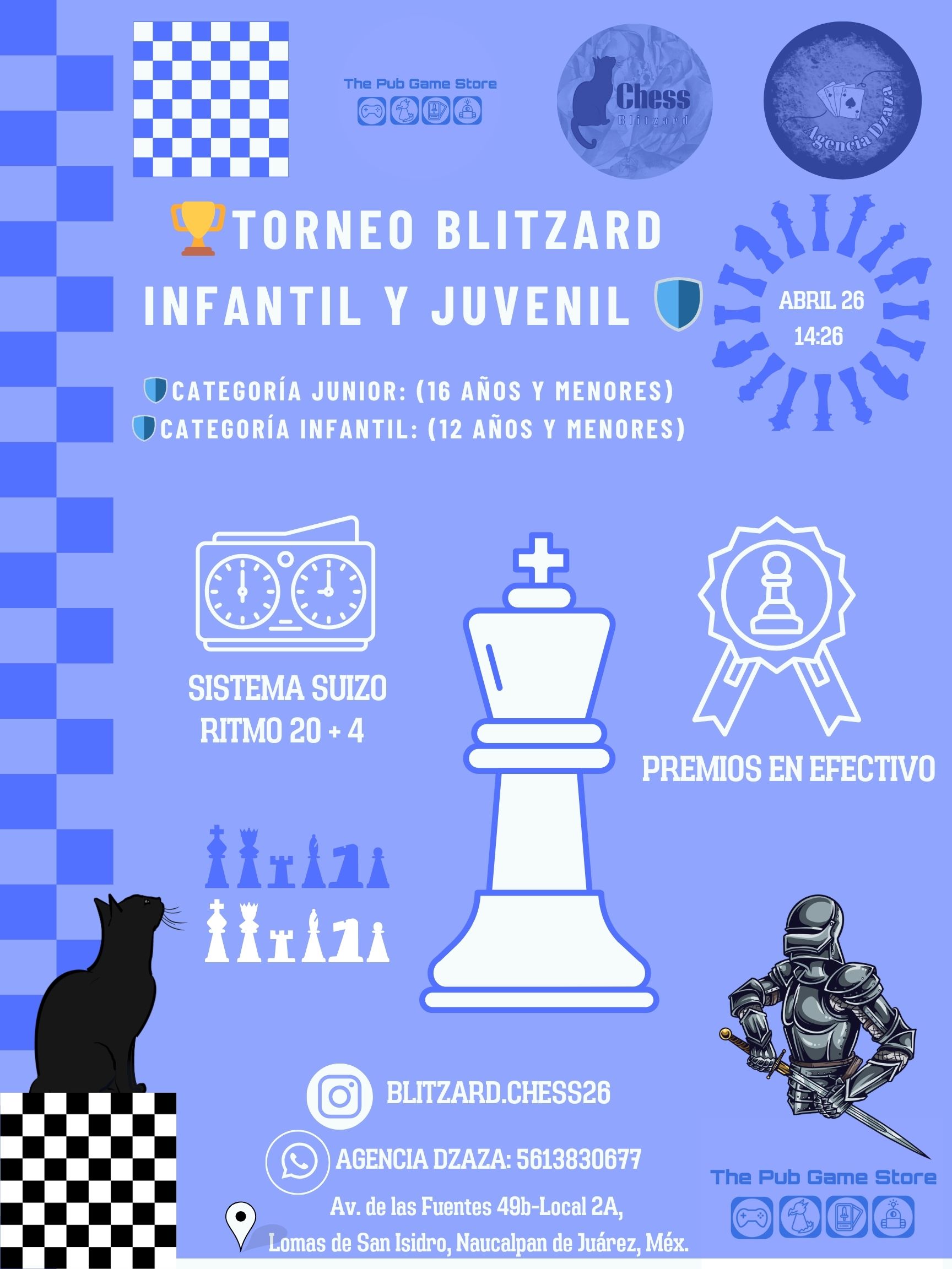 Cartel del torneo: TORNEO BLITZARD DIÁ DEL NIÑO