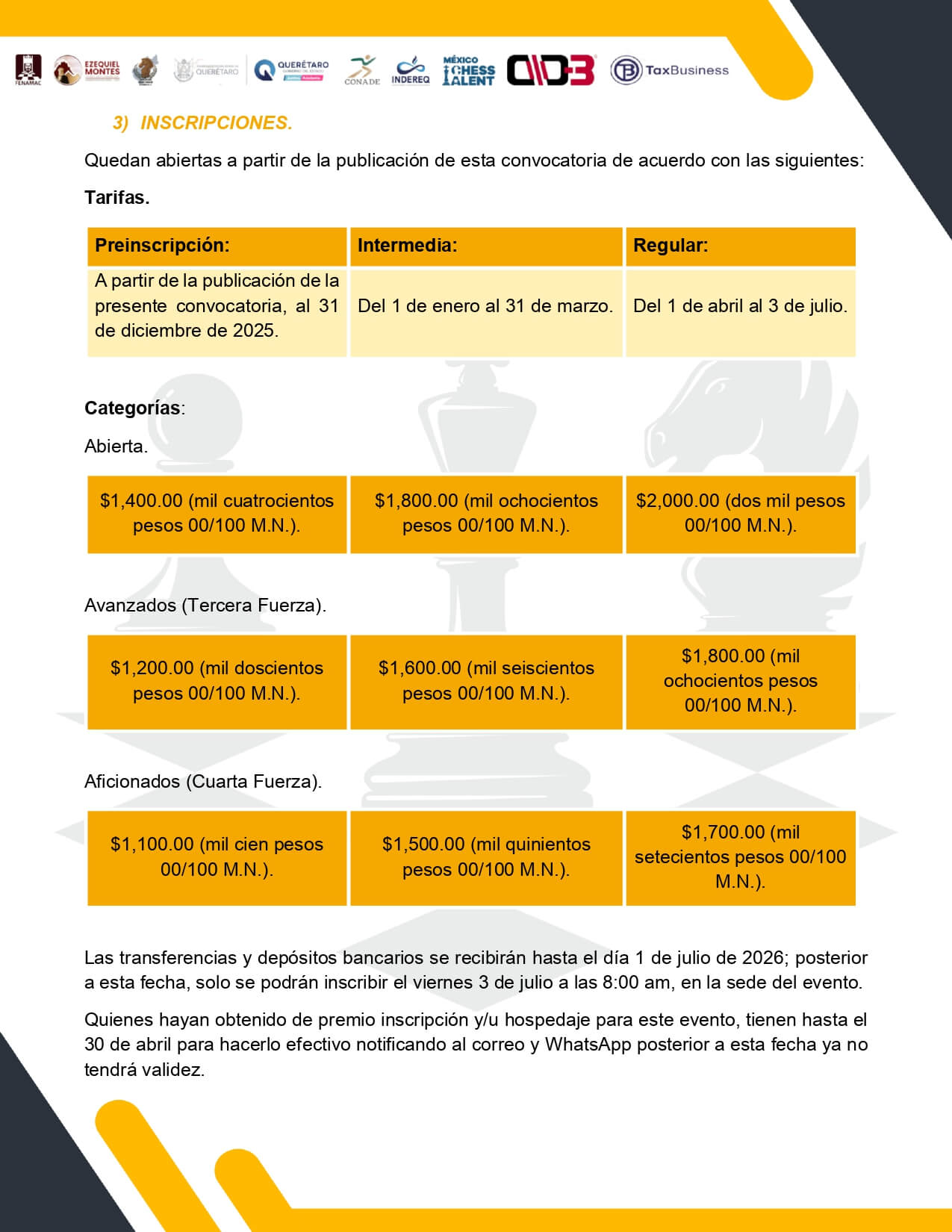 Convocatorio de  VIII Campeonato Nacional Abierto de Ajedrez de Verano “Ezequiel Montes 2026”
