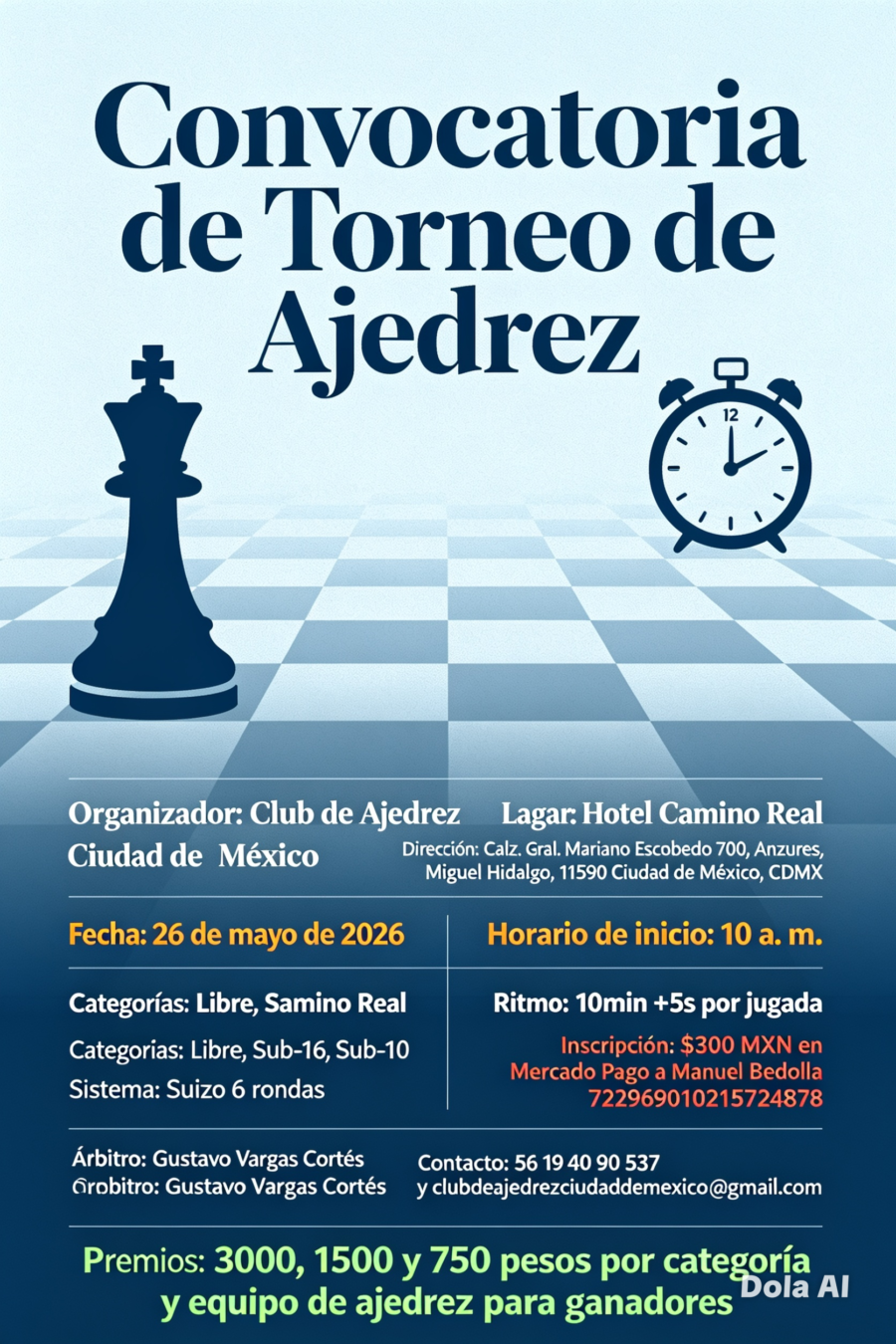 Cartel del torneo: Torneo de ajedrez CDMX