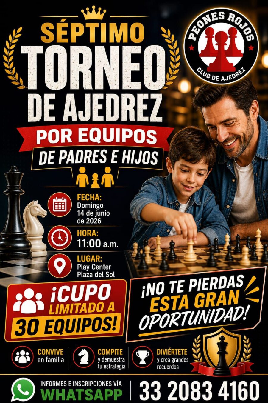 Cartel del torneo: Séptimo Torneo de Ajedrez Por Equipos de Padres e Hijos
