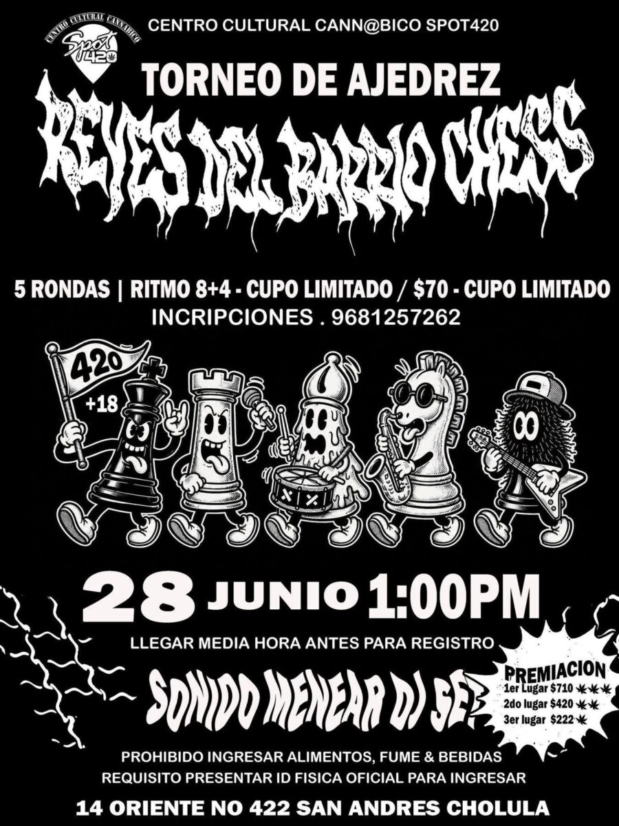 Cartel del torneo: Torneo de Ajedrez “Reyes del Barrio Chess”