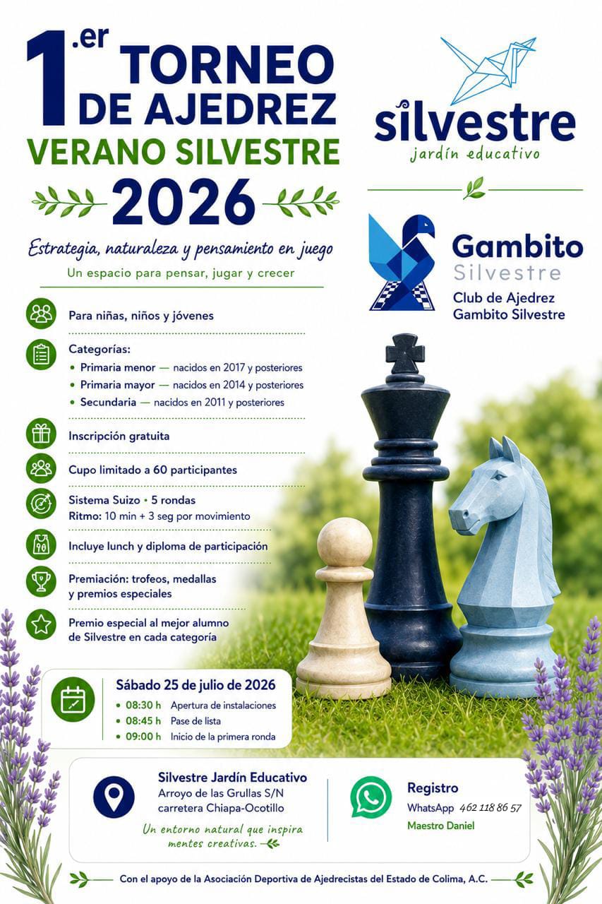 Convocatoria de 1er Torneo de Ajedrez “Verano Silvestre”
