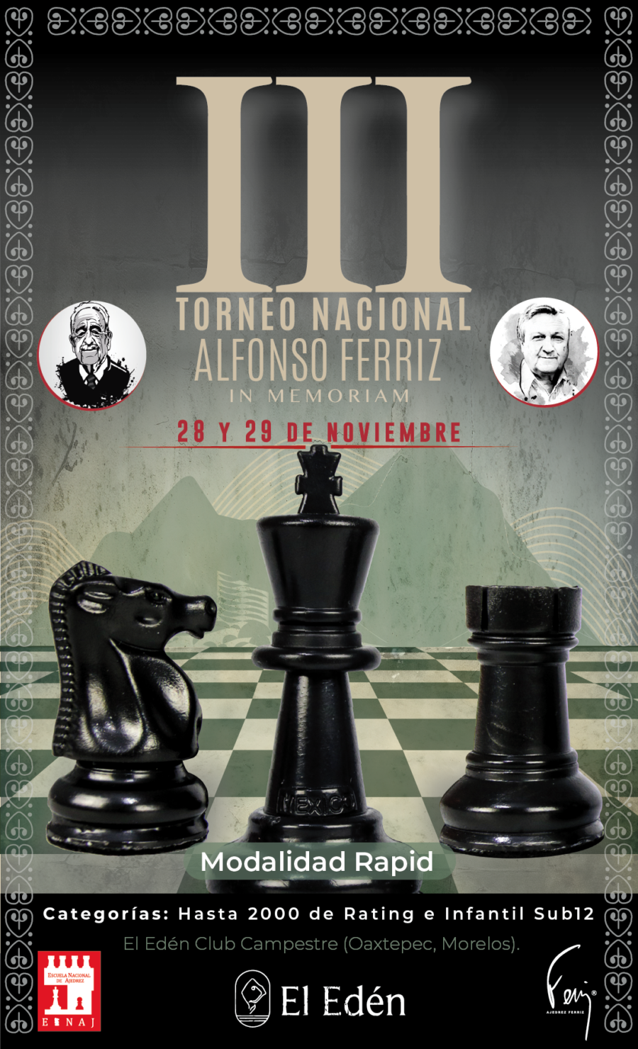 Cartel del torneo: III Torneo Nacional Alfonso Ferriz In Memoriam — Modalidad Rapid 2026