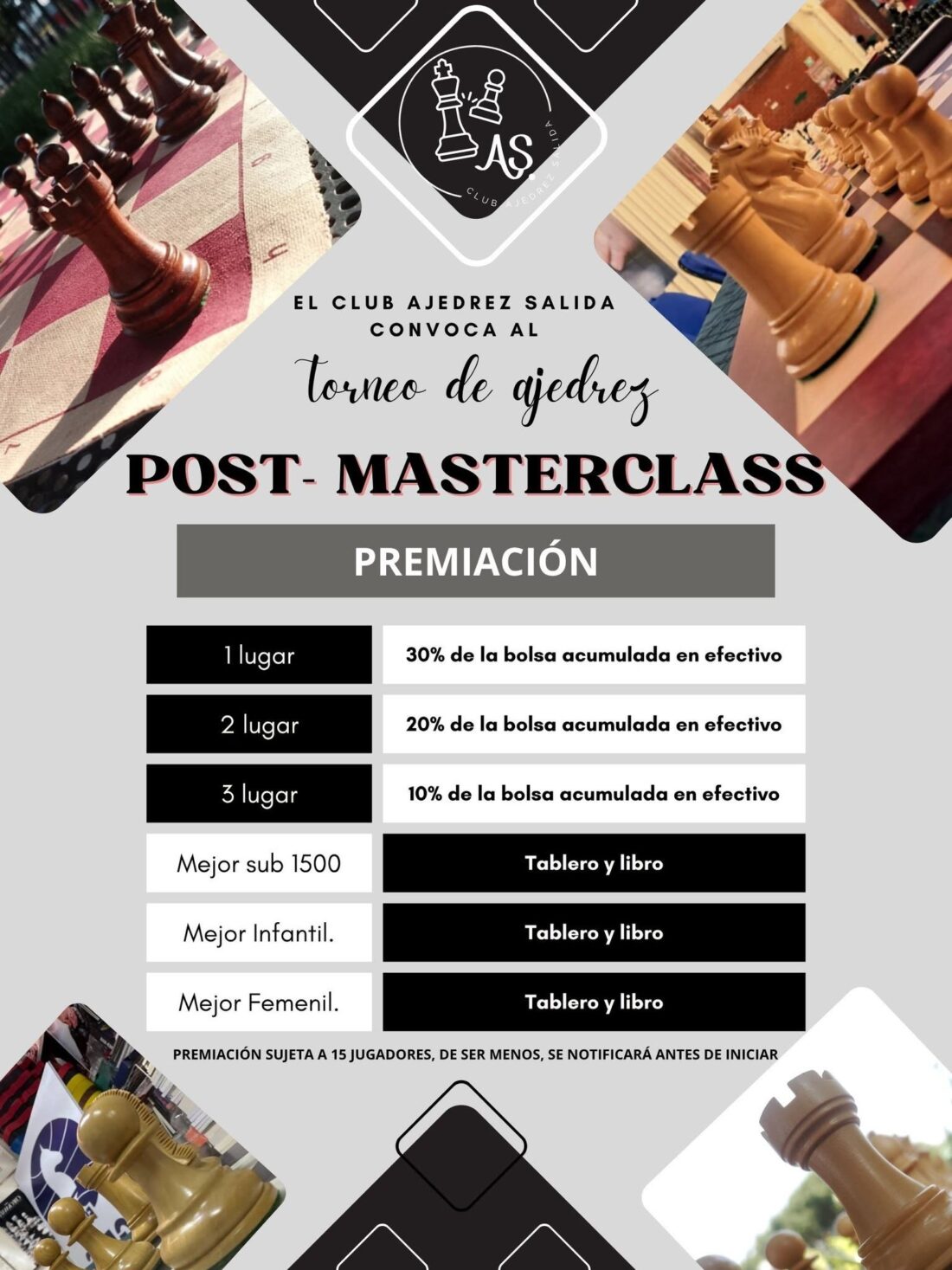 Convocatoria de Torneo de Ajedrez Post-Masterclass — Club Ajedrez Salida