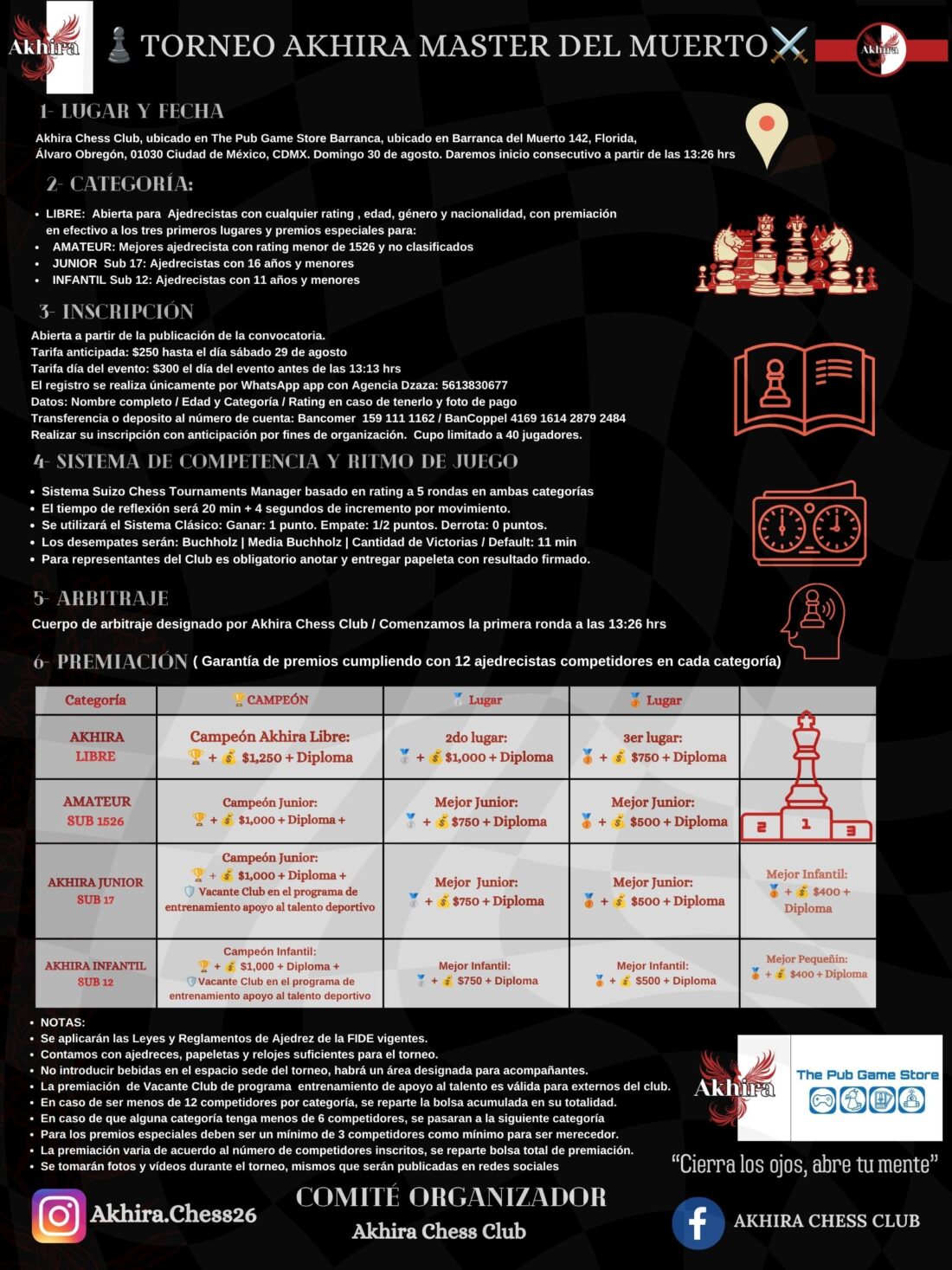 Convocatoria de Torneo Akhira Master del Muerto