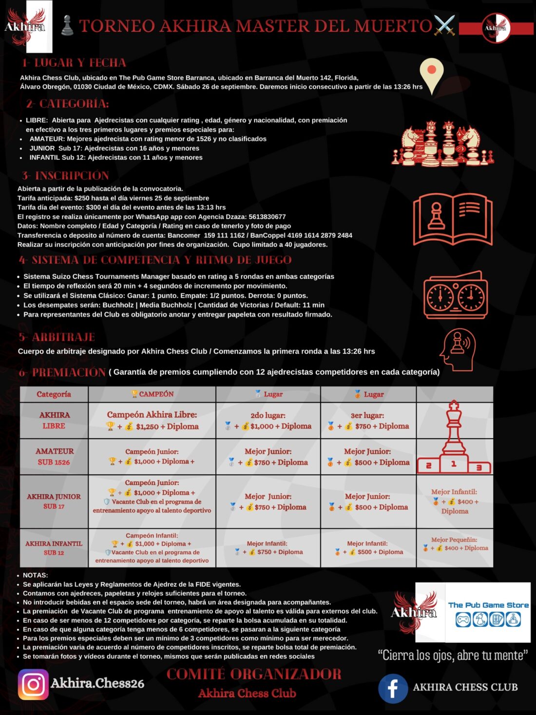 Convocatoria de Torneo Akhira Master de la Muerte