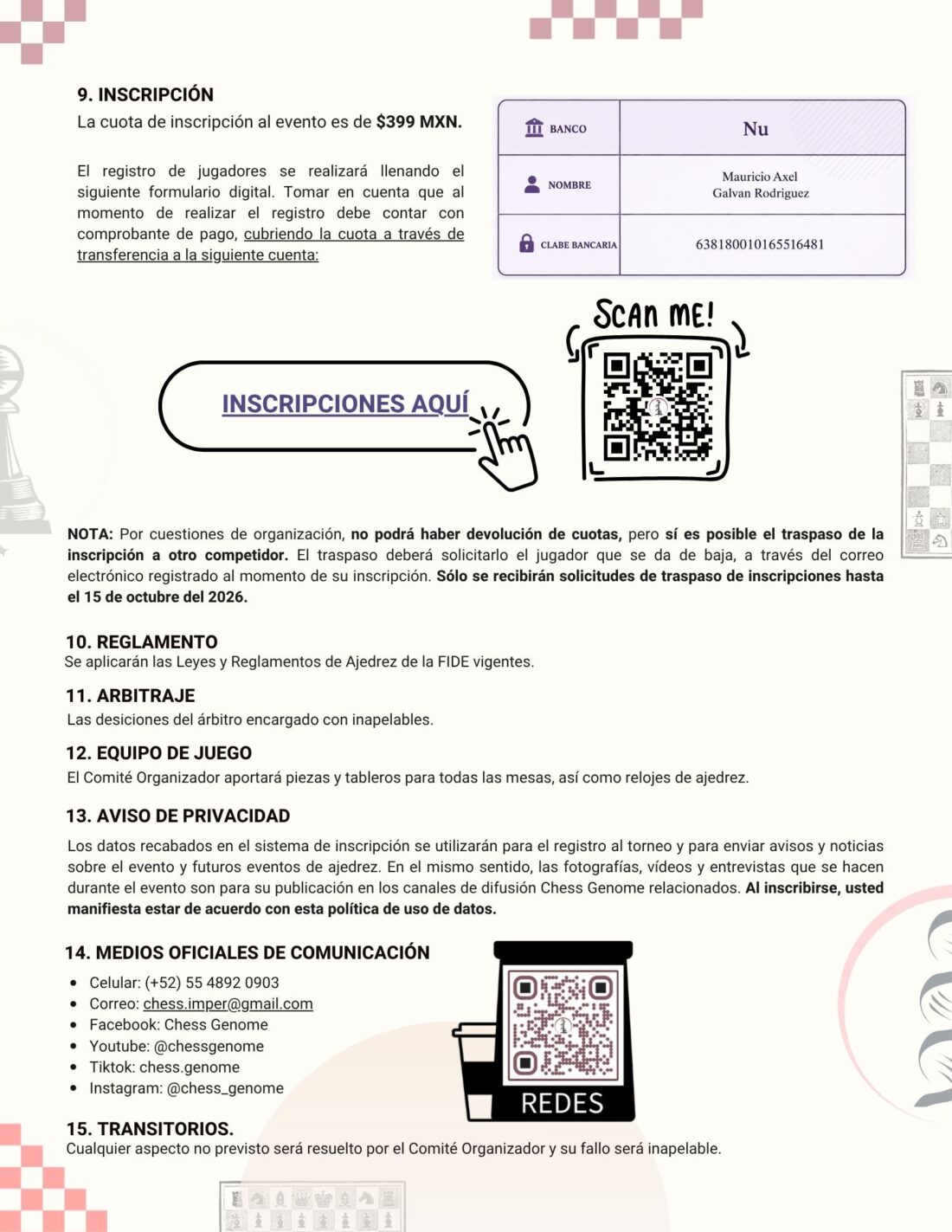 Convocatoria de 2° TORNEO CHESS GENOME
