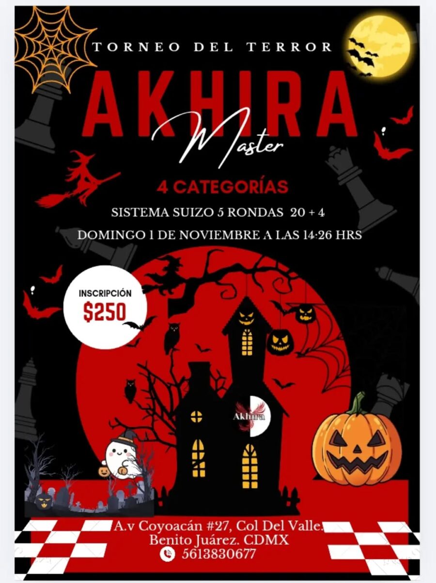 Cartel del torneo: TORNEO AKHIRA MASTER DEL TERROR