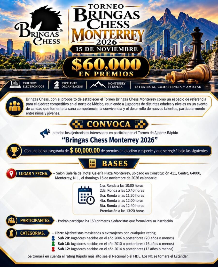 Cartel del torneo: Torneo Bringas Chess Monterrey 2026