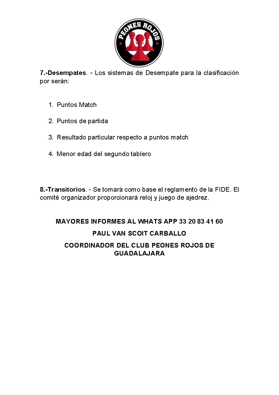 Convocatoria de Séptimo Torneo de Ajedrez Por Equipos de Padres e Hijos
