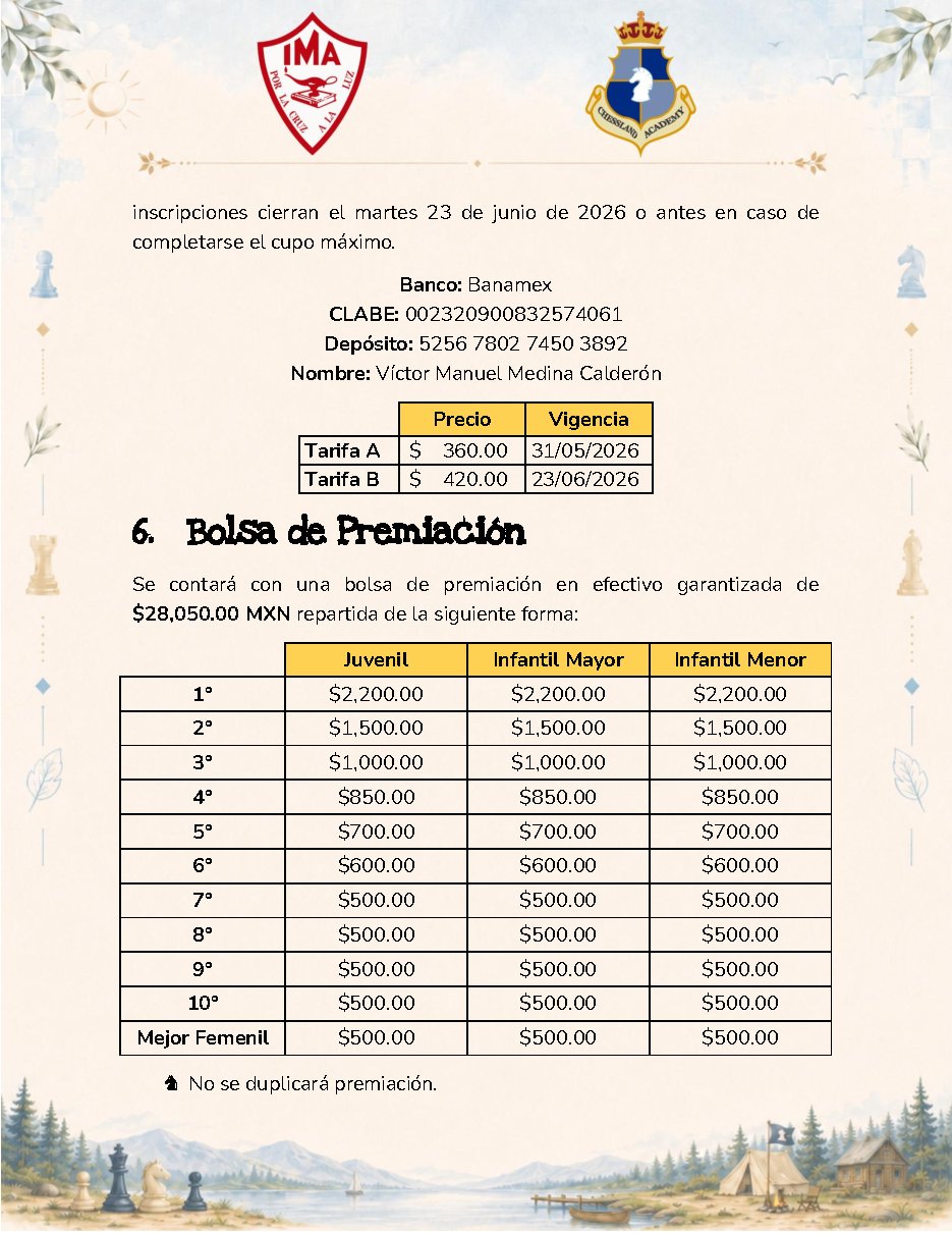 Convocatoria de II Torneo de Verano 2026