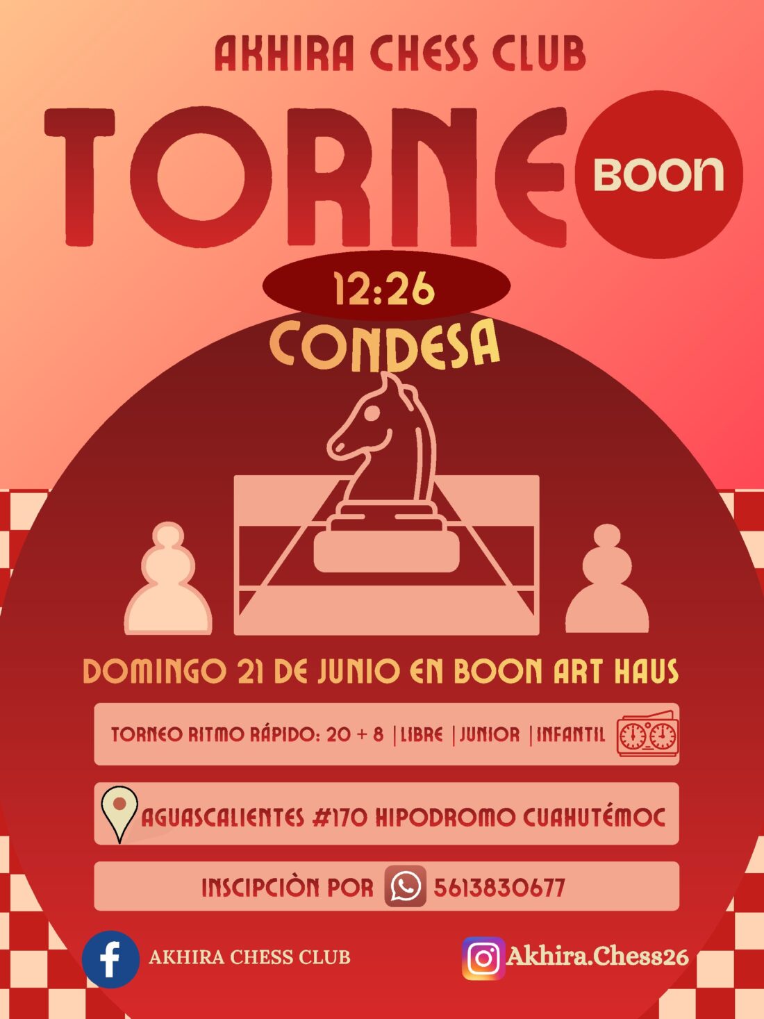 Convocatoria de Torneo Akhira Boon La Condesa — Junio 2026