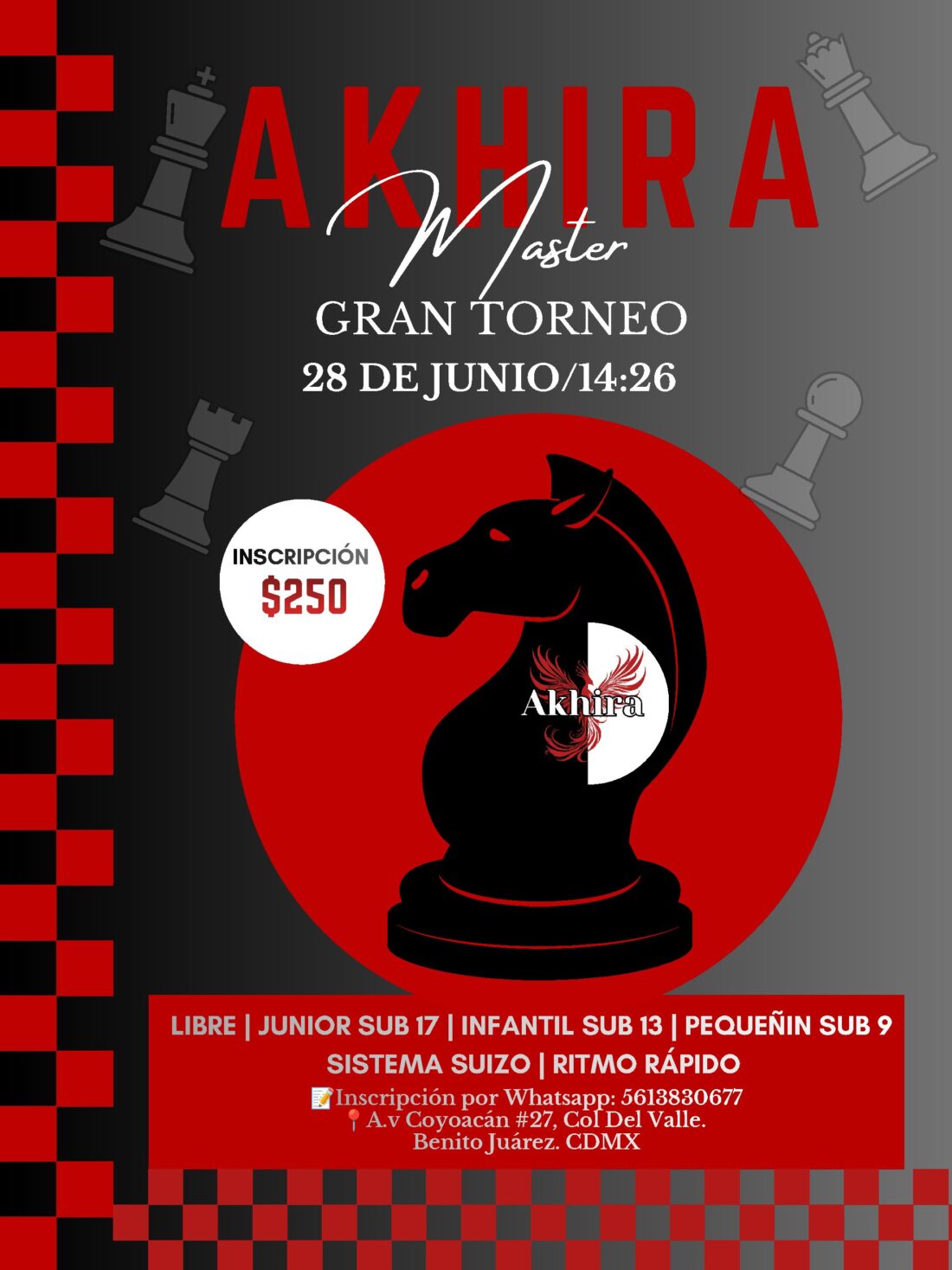 Convocatoria de Gran Torneo Akhira Master Del Valle — Junio 2026