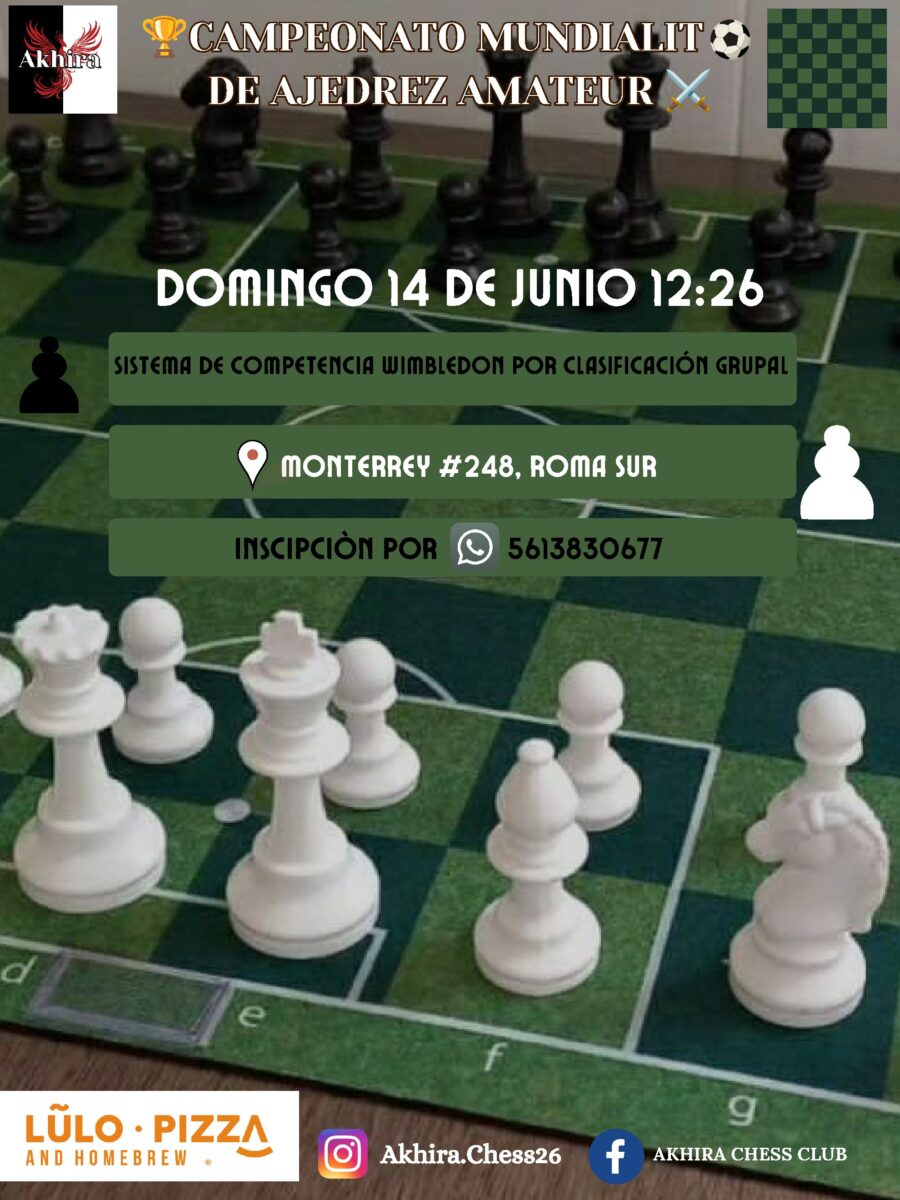Cartel del torneo: Campeonato Mundialito de Ajedrez Amateur — Junio 2026