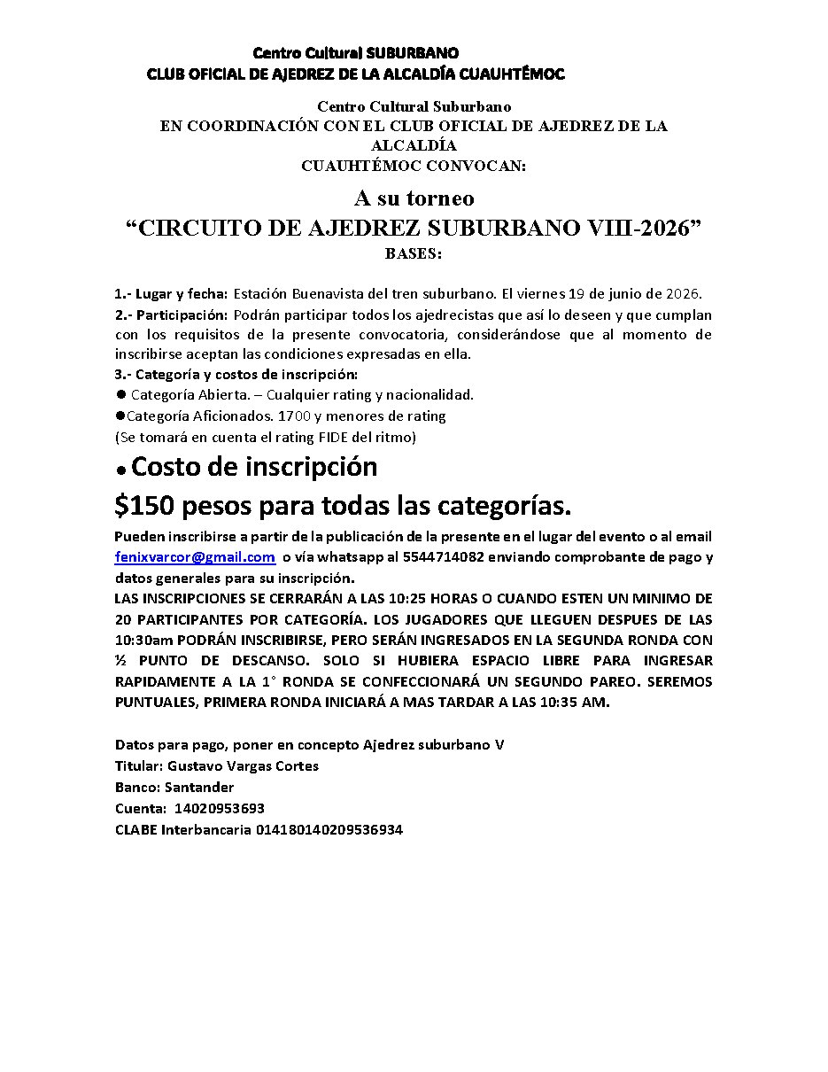 Convocatoria de Circuito Suburbano IX