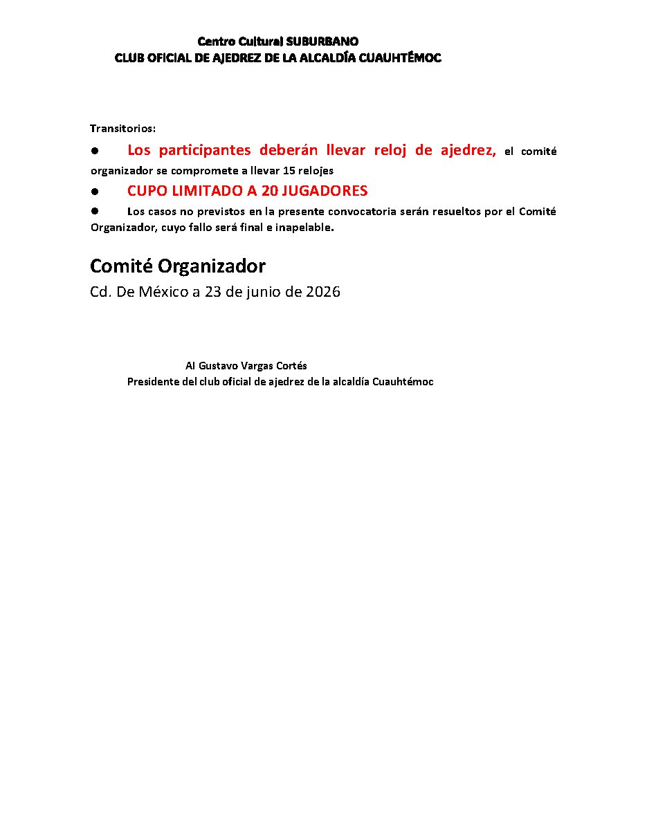 Convocatoria de Circuito Suburbano X
