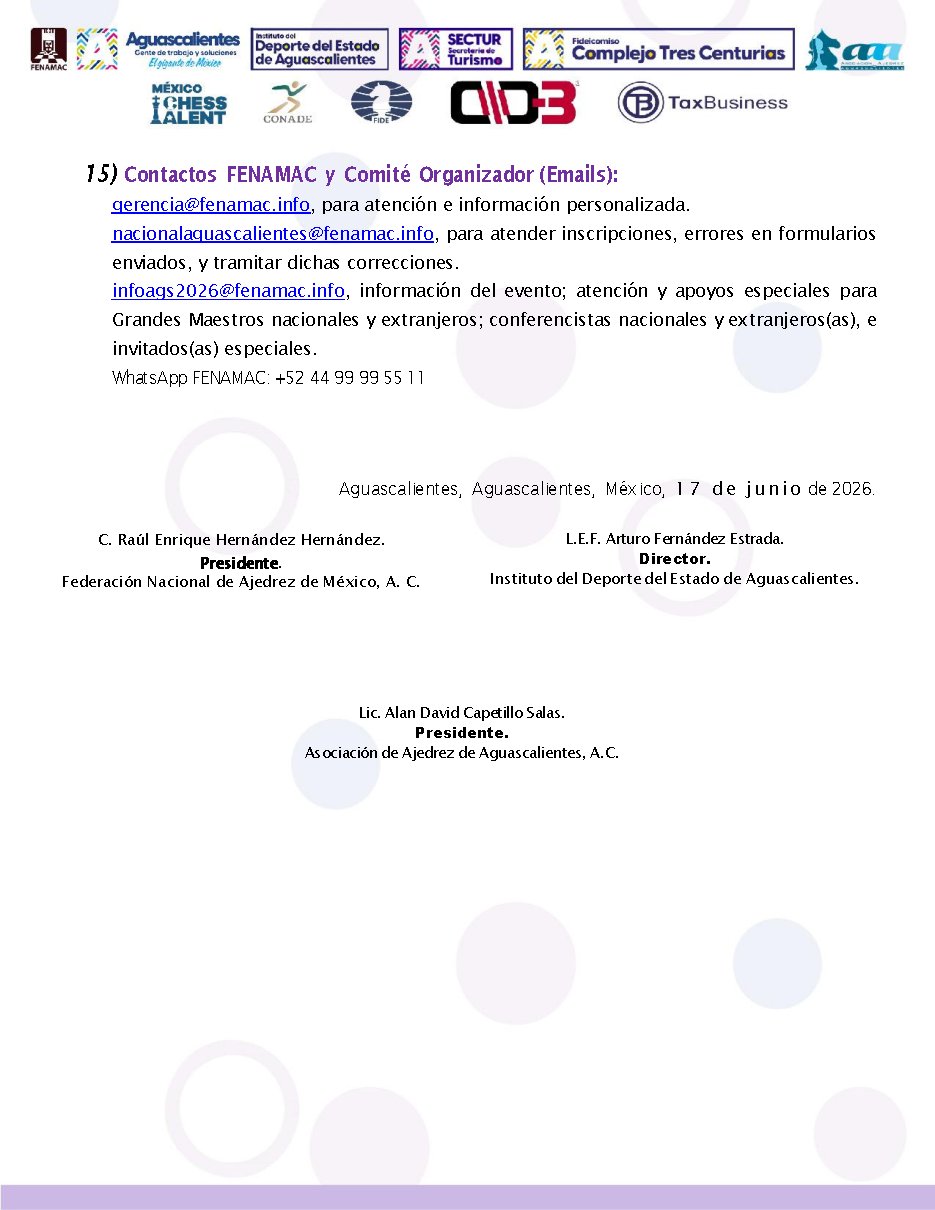 Convocatoria de IV Campeonato Nacional e Internacional de Ajedrez “Aguascalientes 2026”