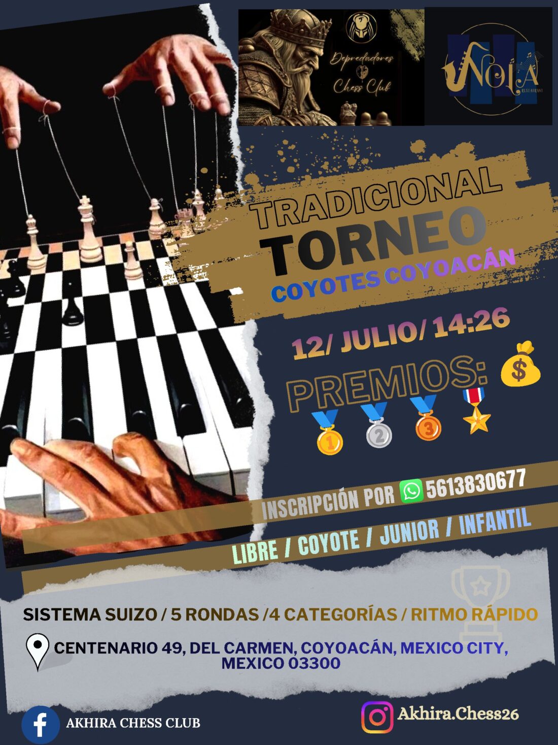Convocatoria de Tradicional Torneo Coyotes Coyoacán — Akhira Chess Club