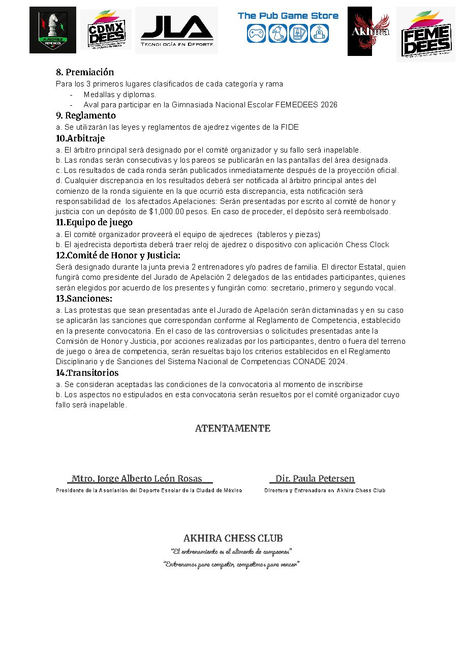 Convocatoria de Campeonato Estatal Escolar Akhira FEMEDES CDMX 2026 — Selectivo Gimnasiada Nacional