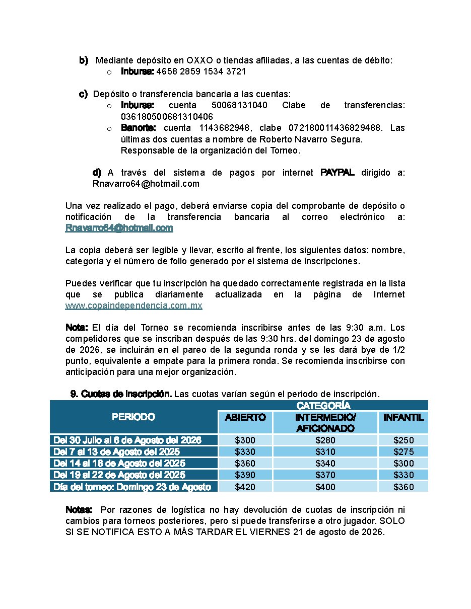 Convocatoria de PRE COPA INDEPENDENCIA 2026