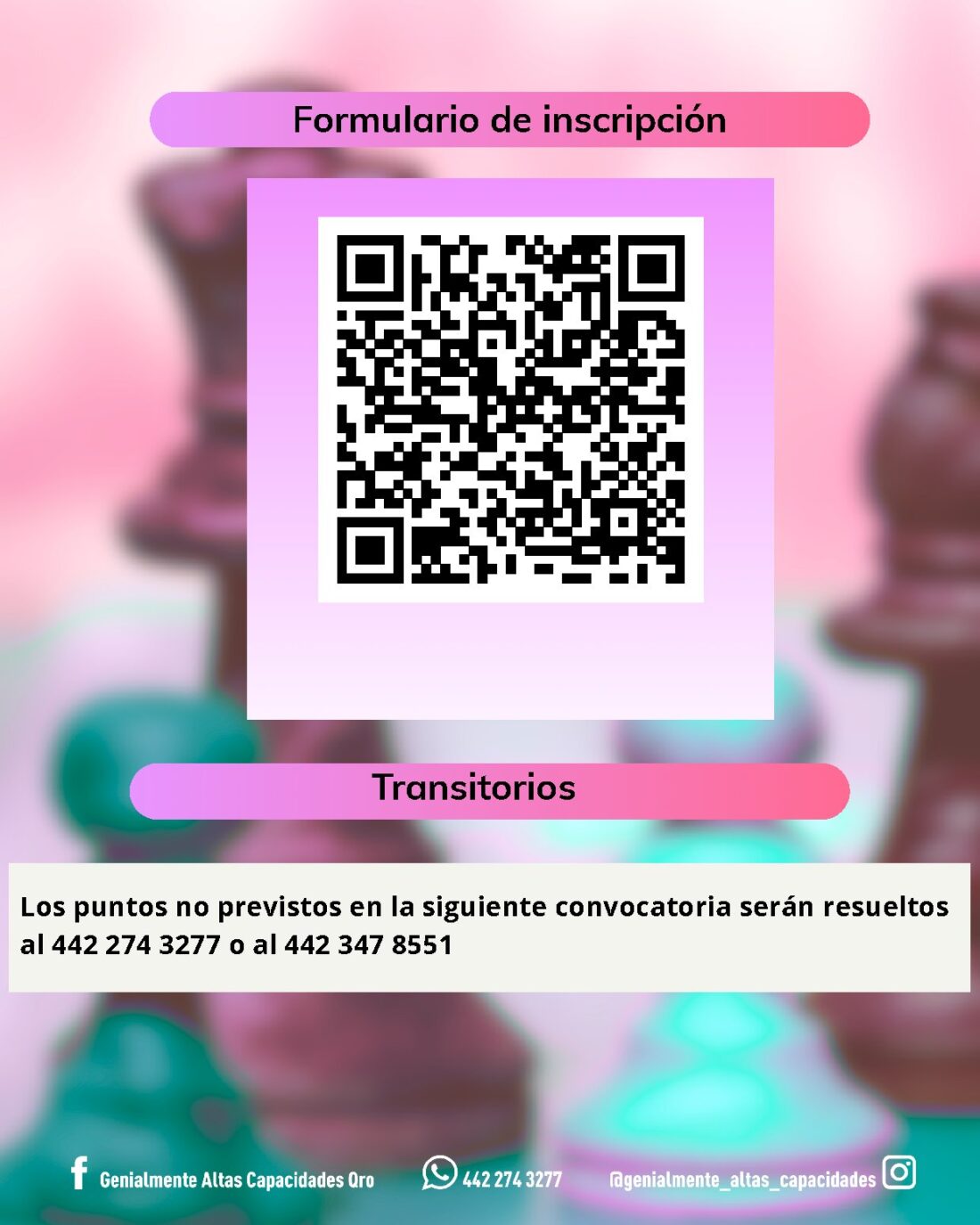 Convocatoria de Torneo genial de ajedrez
