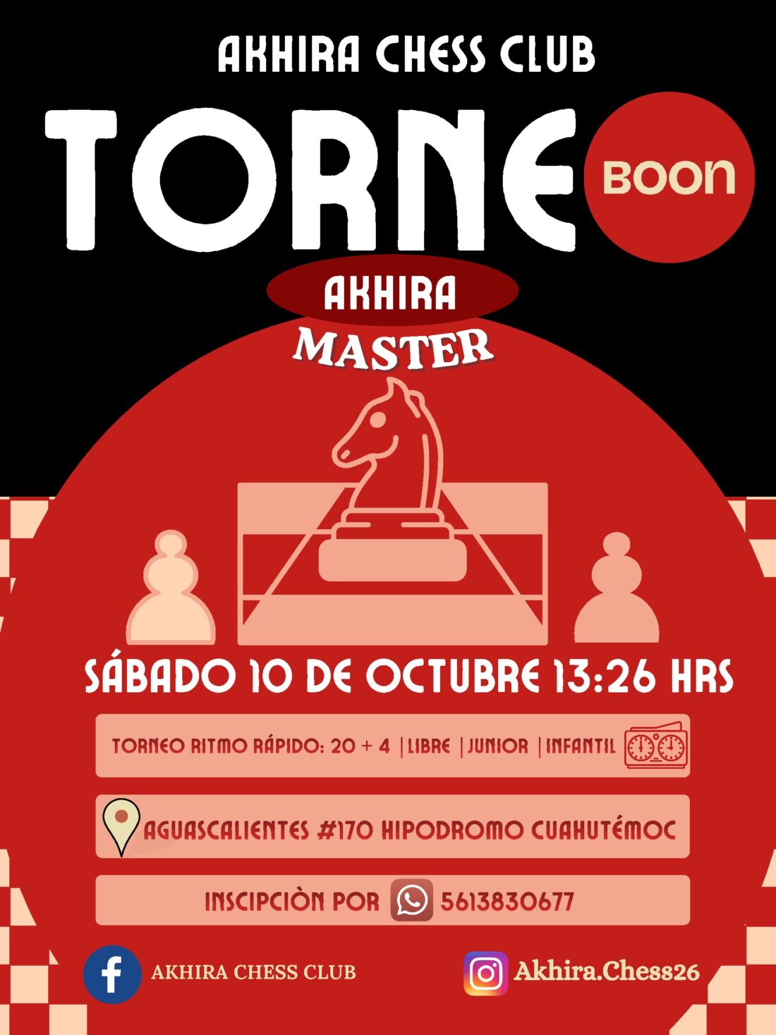 Convocatoria de TORNEO AKHIRA MASTER CONDESA