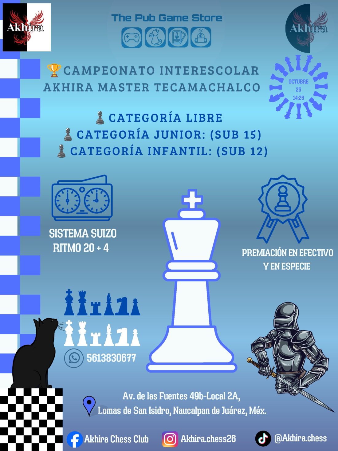 Convocatoria de TORNEO AKHIRA MASTER TECAMACHALCO